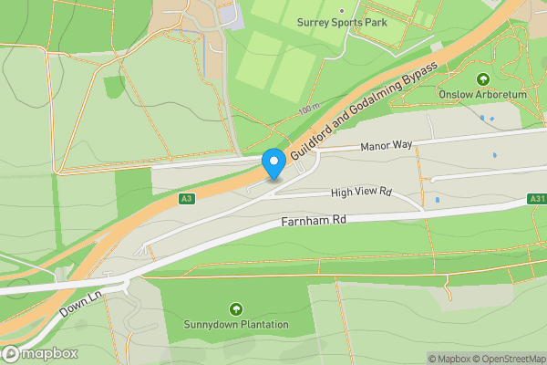 Map location for Plot of Land, Stag Hill A3 Bypass Guildford GU2 7RZ