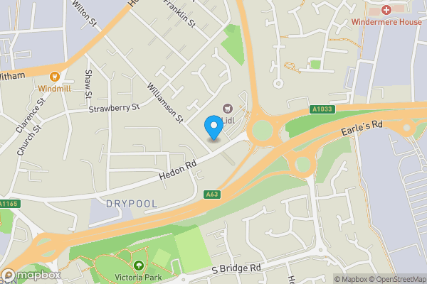 Map location for 147 Hedon Road, Hull, HU9 1AY