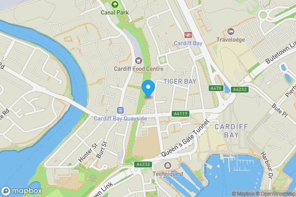 Map location for Ground Floor Offices Aberdare House, Mount Stuart Square, Cardiff, CF105EF