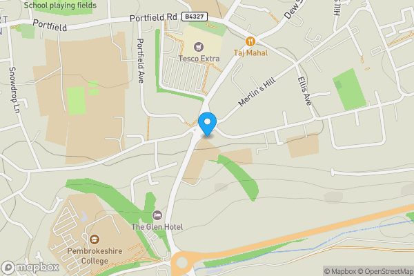 Map location for 14 Merlins Terrace, Haverfordwest, SA61 1PH