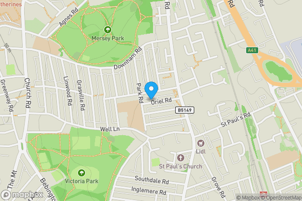 Map location for 42 Oriel Road, Birkenhead, Merseyside, CH42 5PD CH42 5PD