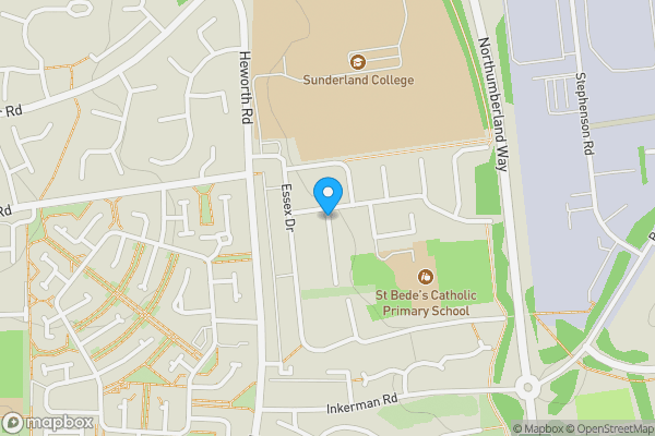 Map location for Westmorland Avenue, Washington, Tyne and Wear, NE37 2NR