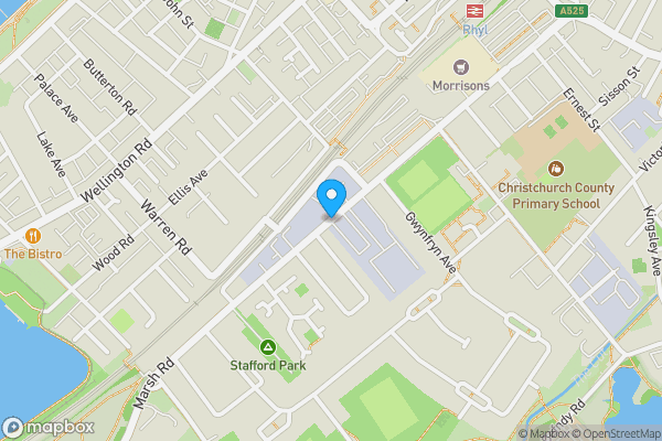 Map location for Marsh Road, Rhyl, Clwyd, LL18 2AE