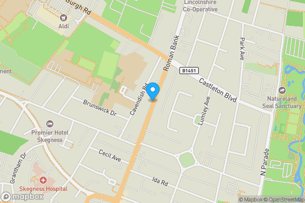 Map location for 1a Henshalls Flats Roman Bank, Skegness, PE25 2SP