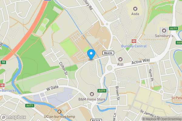 Map location for Land at Ashfield Road, Burnley, Lancashire BB11 1BS