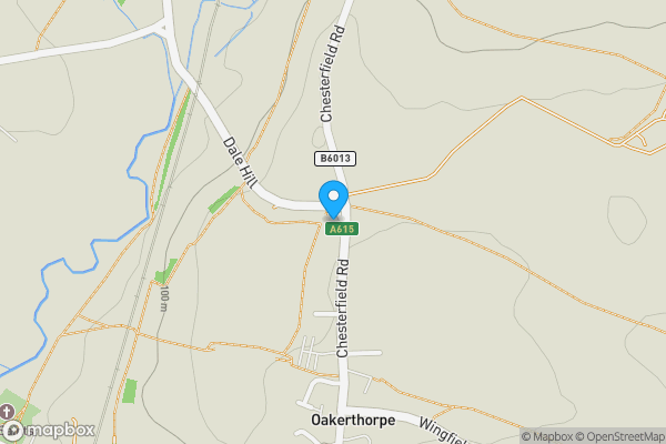 Map location for 1 Chesterfield Road, Oakerthorpe, Alfreton, Derbyshire, DE55 7LN