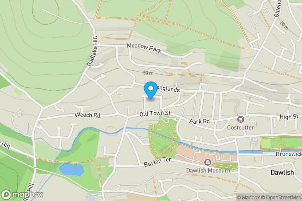 Map location for 12 Penfield Gardens, Dawlish, EX7 9NQ