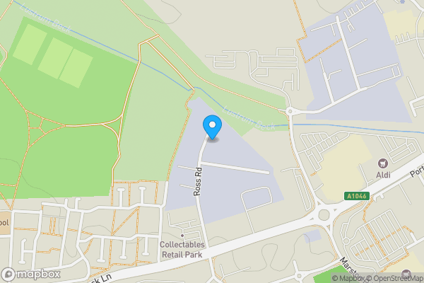 Map location for Land and buildings on the west side of Ross Road, Stockton-On-Tees TS18 2NN