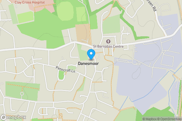Map location for Land East Of 59 Cemetery Road, Danesmoor, Chesterfield, Derbyshire, S45 9DA