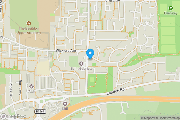 Map location for 18 Rectory Road, Pitsea, Basildon, Essex SS13 2AA
