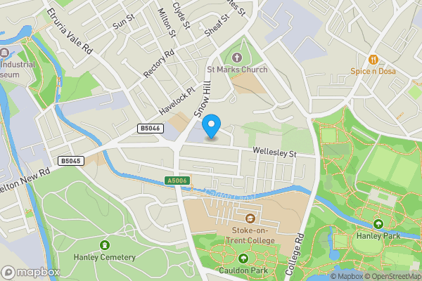 Map location for 9 Wellesley Street, Stoke-On-Trent, Staffordshire, ST1 4NF