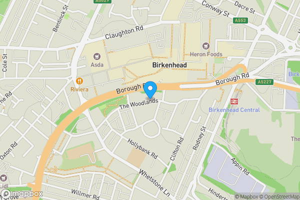 Map location for 53-55 The Woodlands, Birkenhead, Merseyside, CH41 2SJ