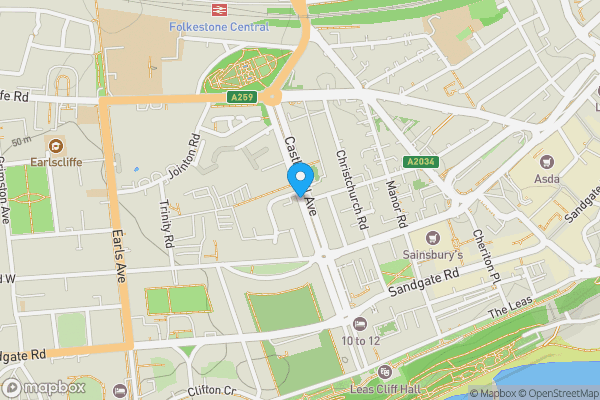 Map location for Castle Hill Avenue, FOLKESTONE, Kent, CT20 2QZ