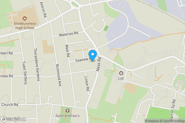 Map location for 1 / 1a, Seaview Road, Shoeburyness, Shoeburyness, Essex, SS3 9DX