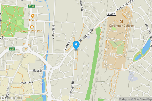 Map location for 106 Borough Road, Darlington, County Durham, DL1 1SW