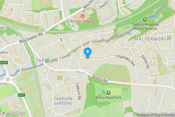 Map location for Chambers Avenue, Romsey, Hampshire, SO51 5GX