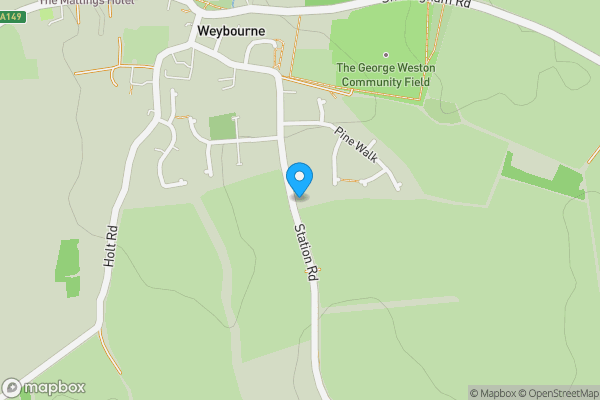 Map location for 1 Station Road, Weybourne, NR25 7HQ
