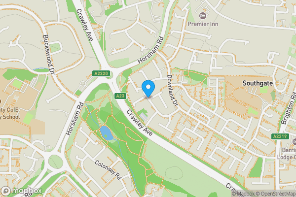 Map location for Dovedale Crescent, Crawley, RH11