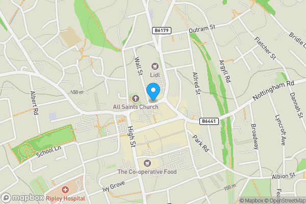 Map location for 17 Church Street, Ripley DE5 3BU