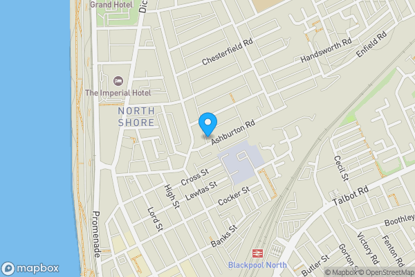 Map location for Ground Floor Flat, 4 Ashburton Road, Blackpool, Lancashire, FY1 2PE
