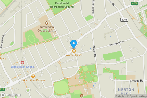 Map location for Kingston Road, London, London, SW20 8LX