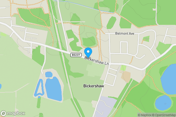 Map location for Bickershaw Lane, Wigan, Lancashire, WN2 4AA