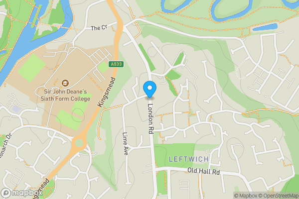 Map location for London Road, Northwich, CW9