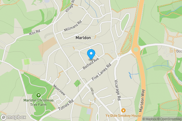 Map location for 12 Belfield Avenue, Marldon , Paignton, TQ3 1NU