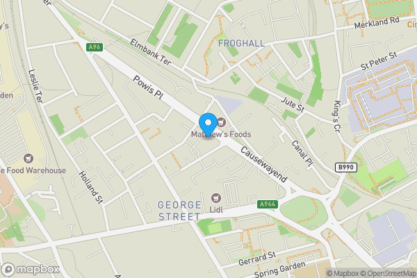 Map location for Lord Cullen House, 127 Causewayend, Aberdeen AB25 3UB