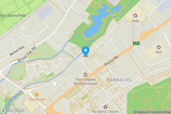 Map location for Barton Mill Road, Canterbury, CT1 1GN