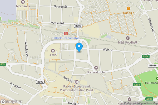 Map location for 43 Vicar Street, Falkirk, FK1 1LL