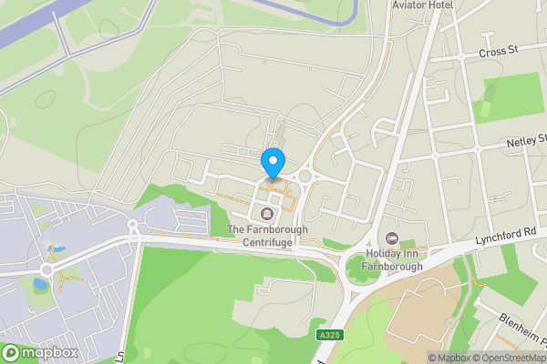 Map location for The Former Royal Airforce Institute of Aviation Medicine, Farnborough, Hampshire, GU14 6FD