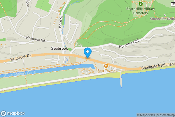 Map location for Seabrook Road, Hythe, Kent, CT21 5RS