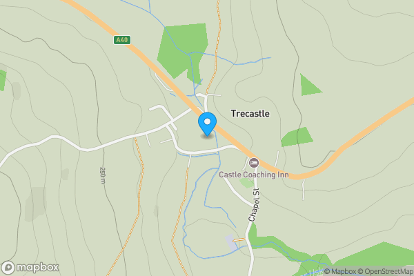 Map location for The Willows, Trecastle, Brecon, Powys.