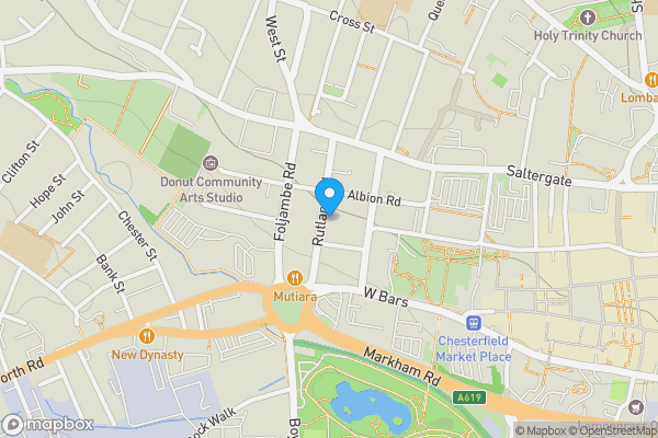 Map location for 31 Rutland Road, Chesterfield, Derbyshire, S40 1NA