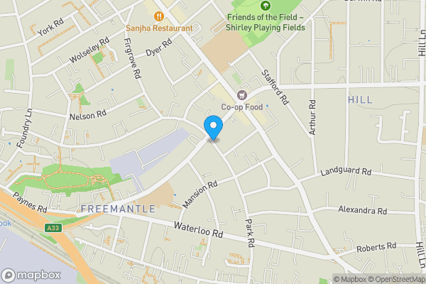 Map location for Park Road, Southampton, Hampshire, SO15 3DE