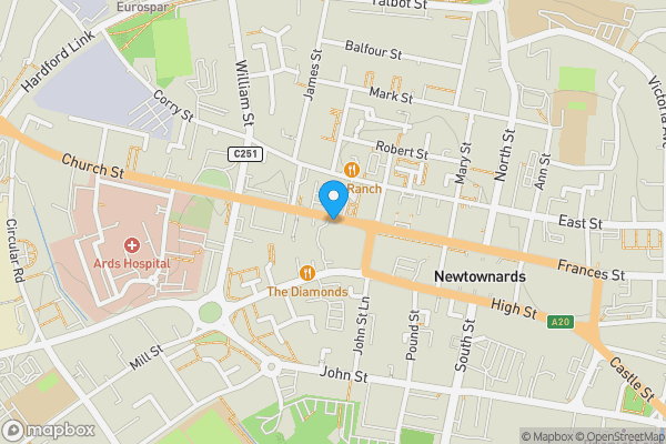 Map location for 65 West Street, Newtownards, County Down, BT23 4EN