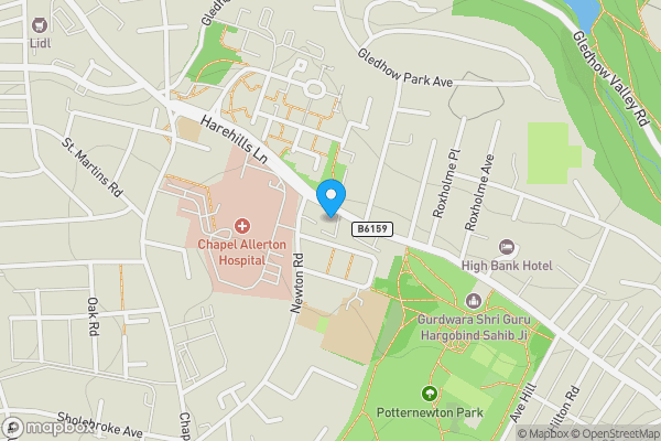 Map location for Flat 5, Belvedere Court, 14 Harehills Lane, Leeds, West Yorkshire LS7 4HD