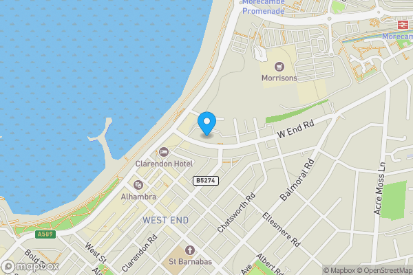 Map location for 22 West End Road, Morecambe, Lancashire, LA4 4DL