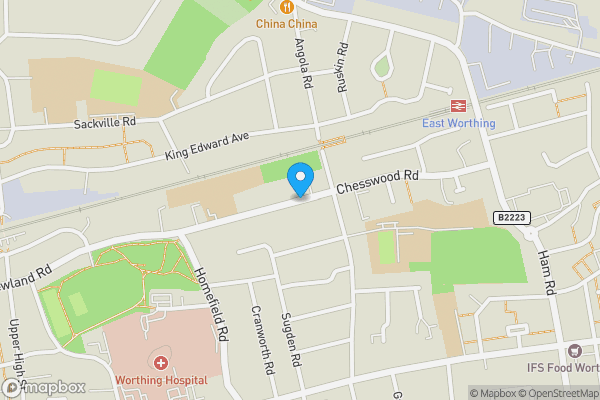 Map location for Chesswood Road, Worthing, West Sussex, BN11 2BP