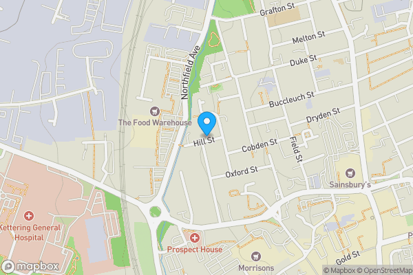 Map location for 22 Hill Street, Kettering, Northamptonshire NN16 8EE