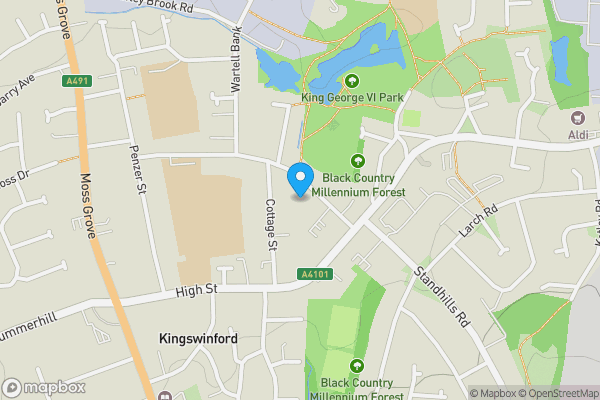 Map location for 35 Water Street, Kingswinford, West Midlands DY6 7QA