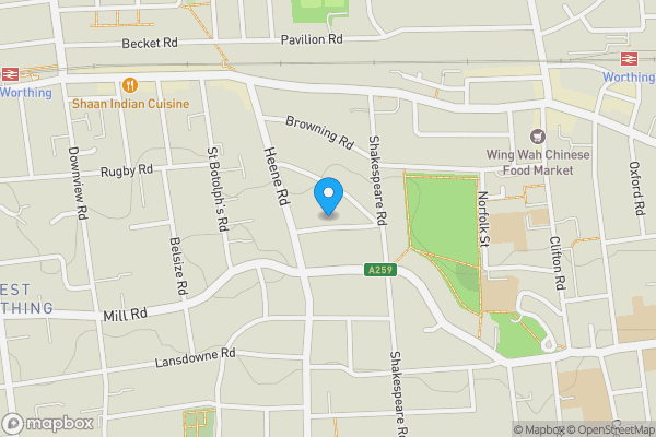 Map location for 8 Chaucer Road, Worthing, West Sussex, BN11 4PB