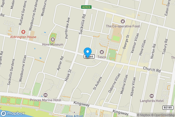 Map location for Flat 6, 192 Church Road, Hove, BN3 2DJ