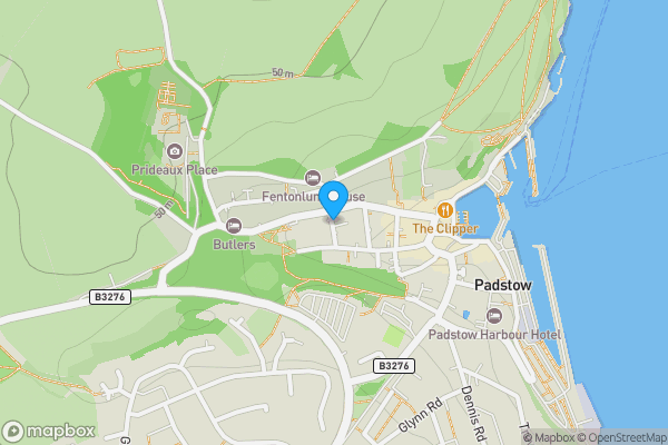 Map location for Mally Moo 4A Ruthys Lane, Padstow, Cornwall, PL28 8AZ