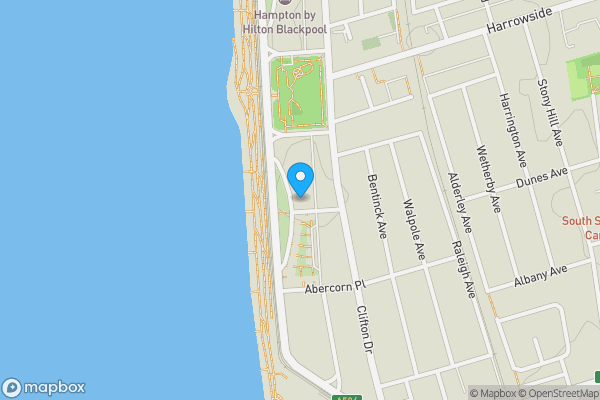 Map location for The New Mayfair Hotel, 673-677 New South Promenade, Blackpool FY4 1RN