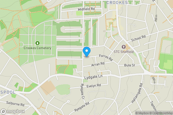 Map location for Land and Buildings at Forres Road, Sheffield, South Yorkshire, S10 1WE