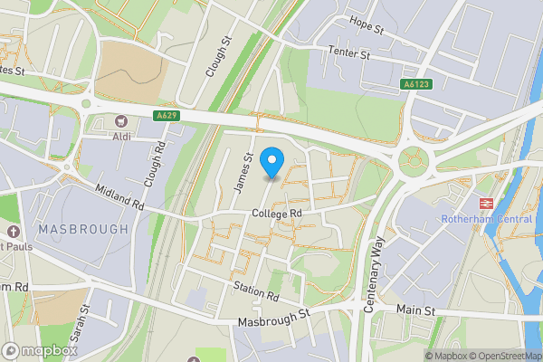 Map location for Falding Street, Rotherham, South Yorkshire, S60 1JB