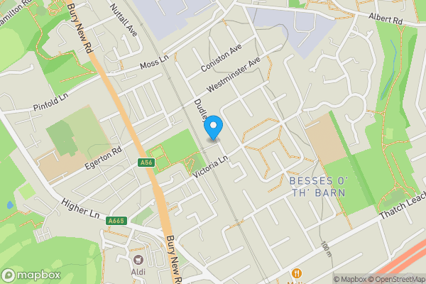 Map location for 10 Dudley Avenue, Whitefield, Manchester, Lancashire, M45 6BS