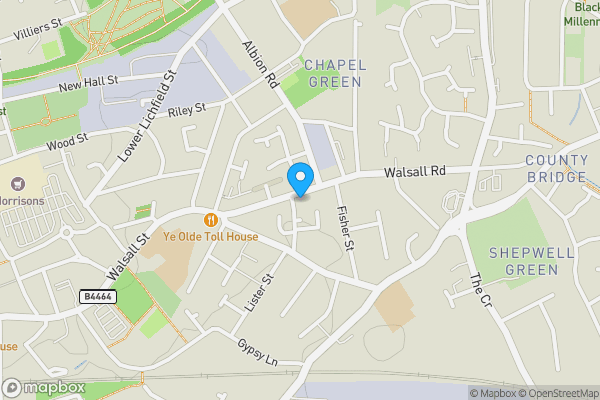 Map location for 13 & 13A Walsall Road, Willenhall, WV13 2EG
